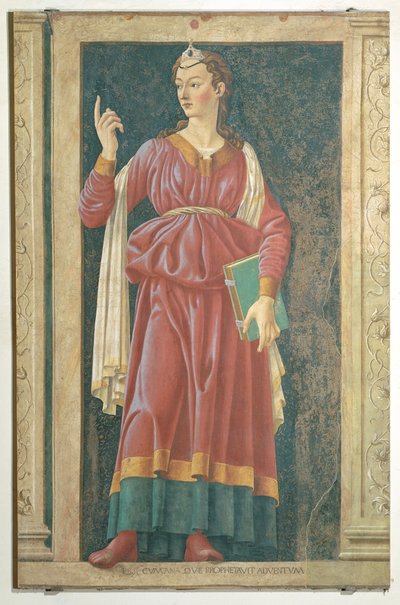 De Cuman Sibyl, uit de Villa Carducci serie van beroemde mannen en vrouwen, c.1450 door Andrea del Castagno